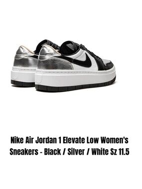 Nike Air Jordan 1 Elevate Low Women's Sneakers - Black / Silver / White Sz 11.5